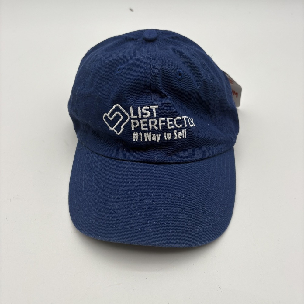CustomInk List Perfectly Hat Mens One Size Blue Baseball Cap Logo Adjustable